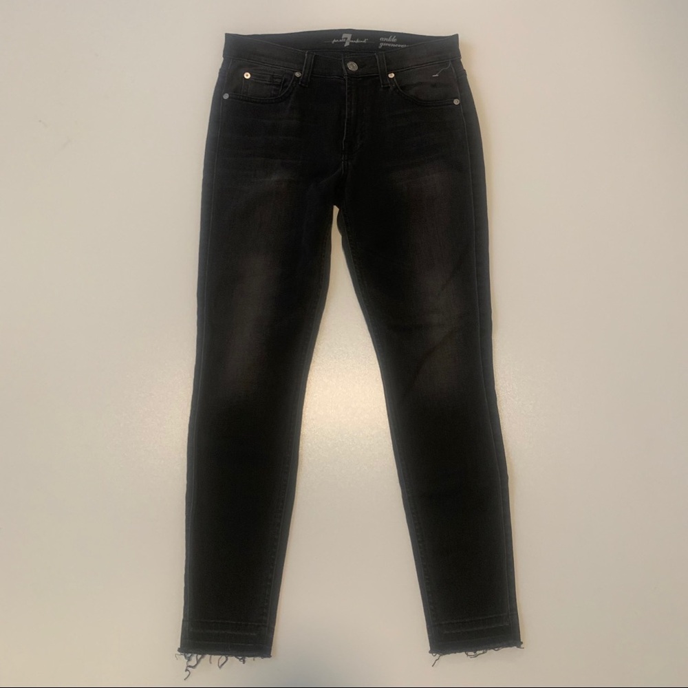 7 For All Mankind Black Gwenevere Skinny Jeans 29 - Picture 2 of 10